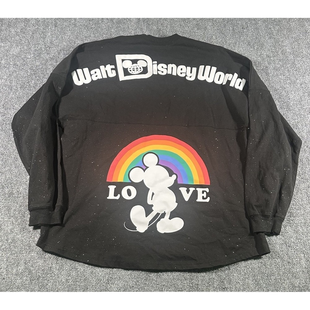 Disney Parks Pride Black Glitter Rainbow Sparkles Spirit Jersey Unisex Size 2XL